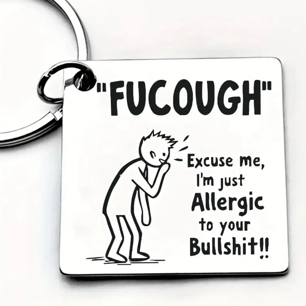 Funny Silver Keychain with Cartoon Design, NEW
